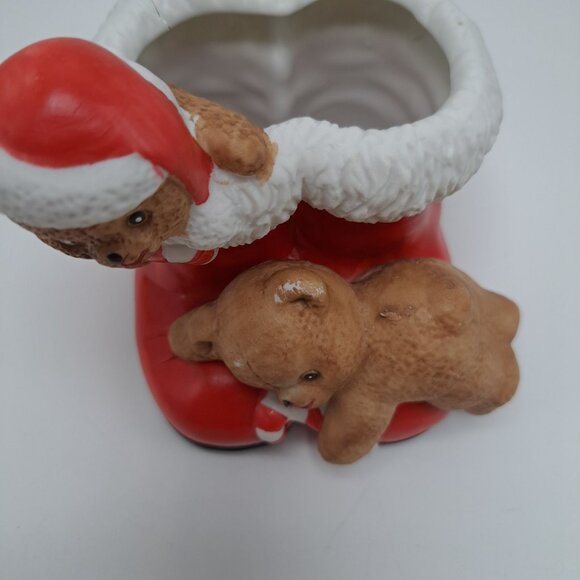 Christmas Around the World House of Lloyd Boots Bears Candy Canes Planter 1988 - Picture 3 of 11